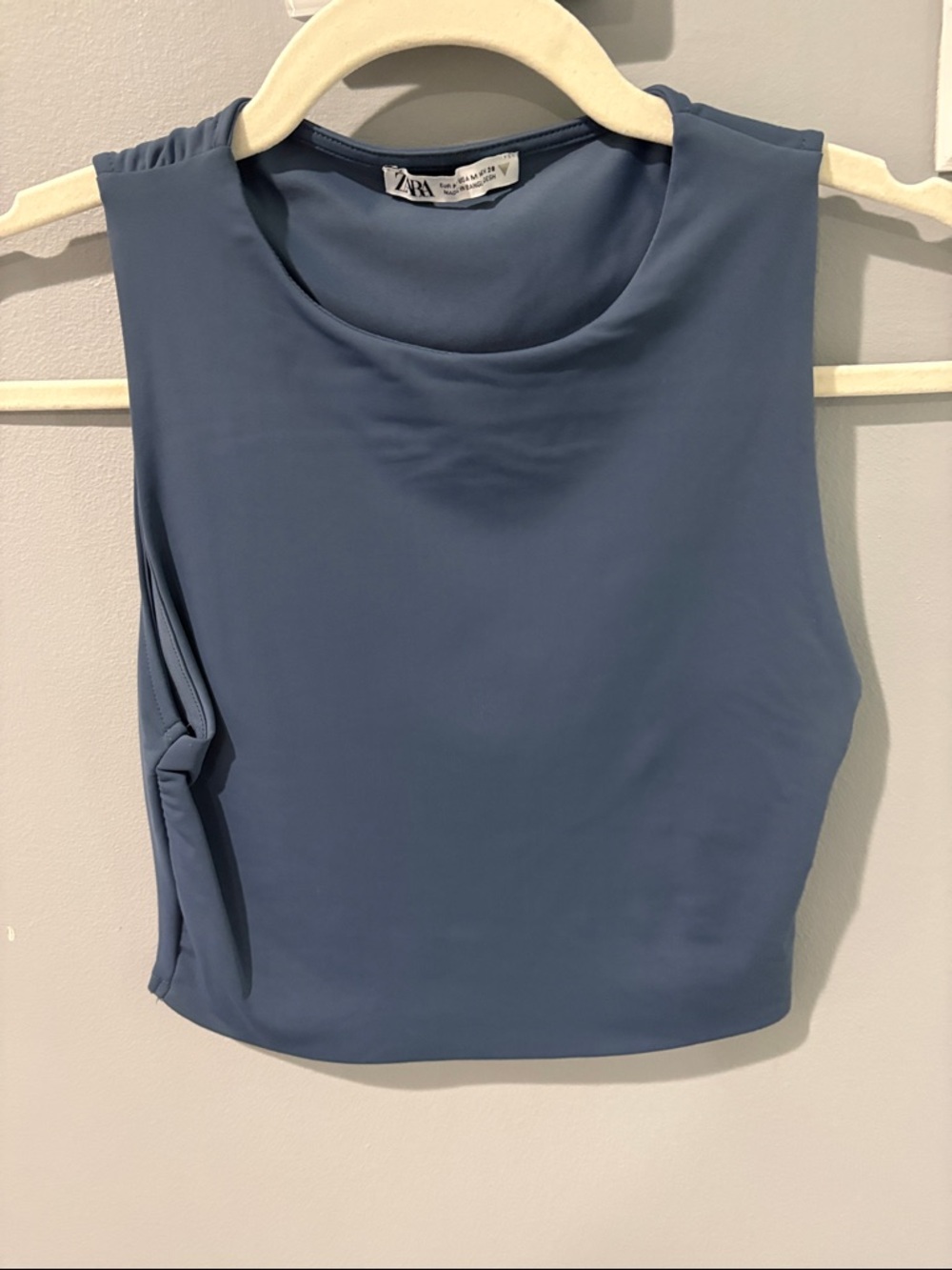 Zara Dusty Blue Sleeveless Crewneck Tank